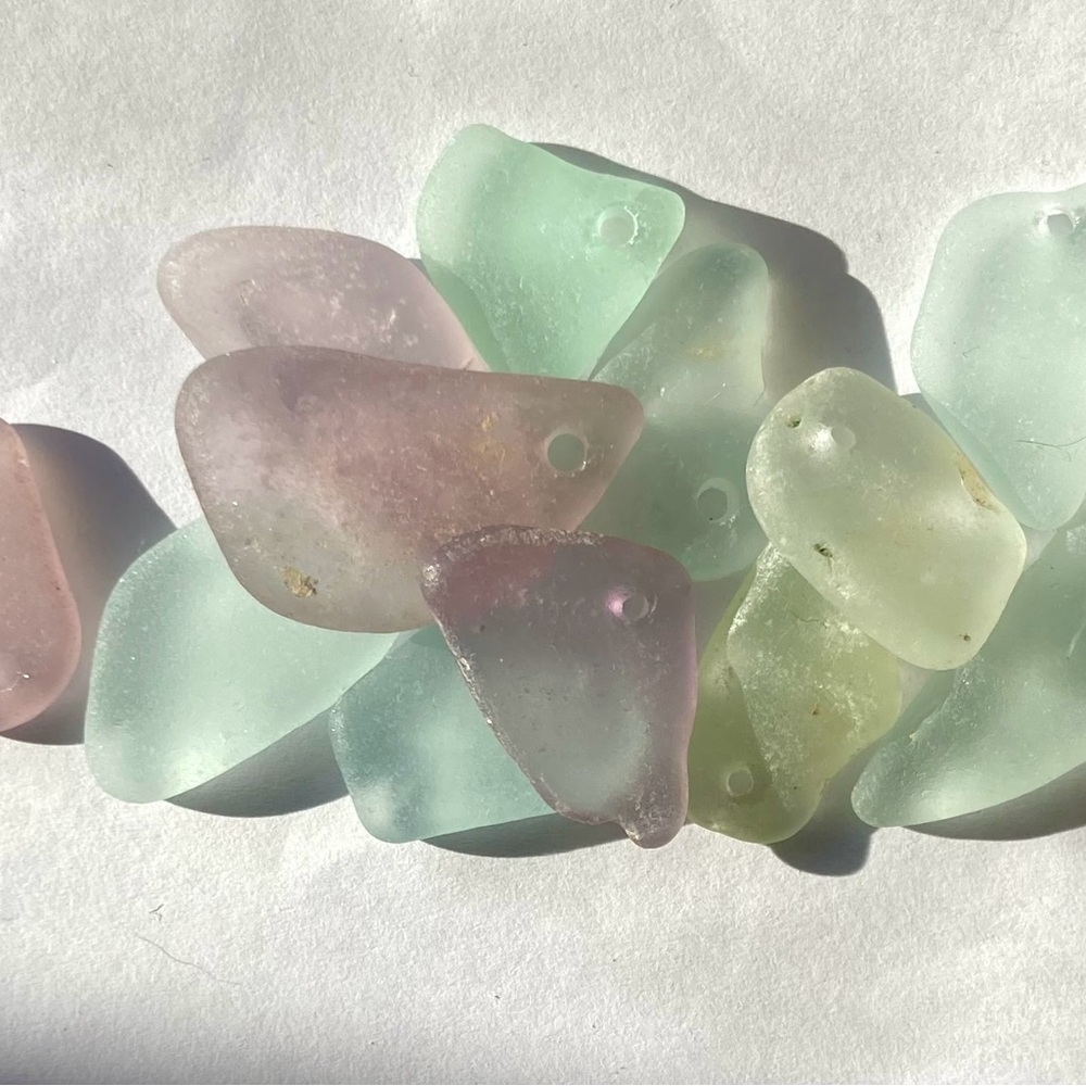 Sea Glass Drilled Pastel Charms